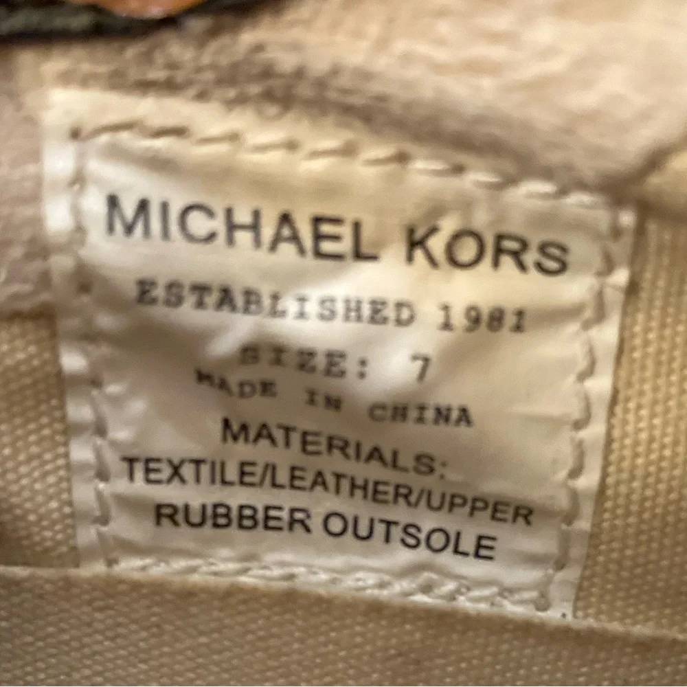 Rare Vintage Y2K Michael Kors Jacquard Canvas & Leather Sneakers/Gold Hardware
